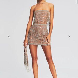 Retrofete Dixie Sequin Fringe Dress Size LG
